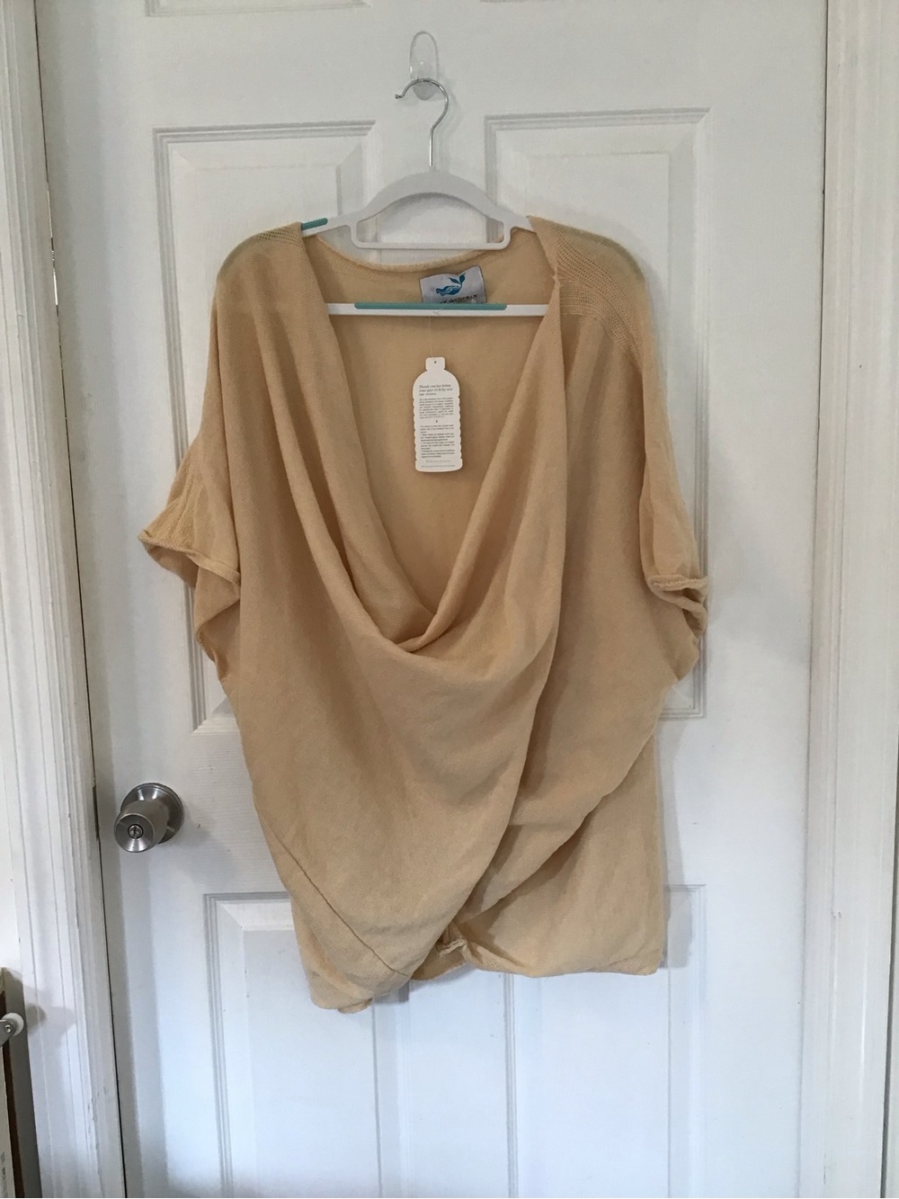 Save the Ocean Cream Knit Poncho Top - Picture 2 of 6